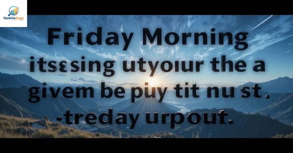 Beautiful Friday Morning Blessings